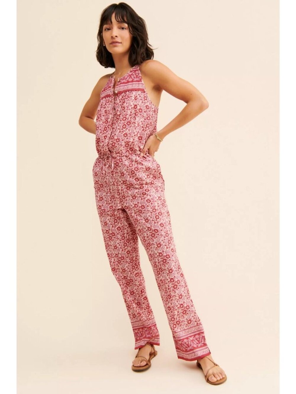 🆕FAHERTY Adella Jumpsuit Floral Cotton Small - Picture 2 of 11